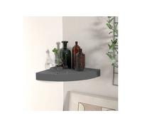 Etagère d angle flottante Gris brillant 25x25x3,8 cm MDF