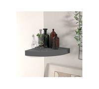 Etagère d angle flottante Gris brillant 25x25x3,8 cm MDF