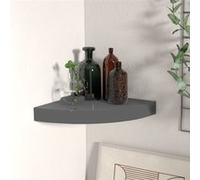 Étagère d angle flottante Gris brillant 25x25x3,8 cm MDF Gris brillant G