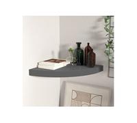 Étagère d angle flottante gris brillant 35x35x3,8 cm MDF gris brillant G