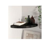 Etagère d angle flottante noir 35x35x3,8 cm MDF