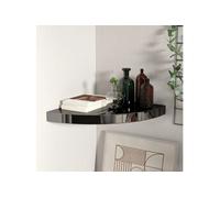 Étagère d angle flottante noir brillant 35x35x3,8 cm MDF Noir brillant G