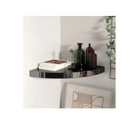 vidaXL Étagère d'angle Flottante Noir Brillant 35x35x3,8 cm MDF