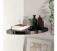 Étagère d angle flottante noir brillant 35x35x3,8 cm MDF Noir brillant G