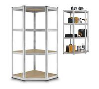 Étagère d’angle Juskys 4 niveaux 320 kg - 160x75x40-75 cm - métal galvanisé - rangement cave
