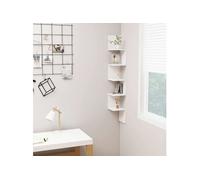 Etagère d angle murale Blanc 20x20x127,5 cm bois d'ingénierie