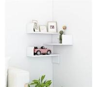 Vidaxl Étagère D'angle Murale Blanc 40x40x50 Cm Bois D'ingénierie Blanc