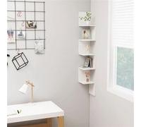 vidaXL Étagère d'angle murale Blanc brillant 20x20x127,5 cm Aggloméré