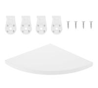 Étagère D’angle Murale en Panneau Artificiel, Style Rustique Blanc | Fixation sans Perçage, Accessoires Fournis, pour Livres et Décor, Salon, Gain de Place