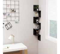 Vidaxl Etagère D'angle Murale Noir 20x20x127,5 Cm Aggloméré Noir