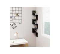 Vidaxl Etagère D'angle Murale Noir 20x20x127,5 Cm Aggloméré Noir