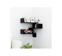 Etagère d angle murale Noir 40x40x50 cm bois d'ingénierie