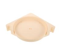 Étagère D’angle Murale Triangulaire en Plastique Beige pour Salle de Bain | Utilise L’espace Perdu, Design Stable au Sol, pour Toilettes et Coin, Rangement des Flacons
