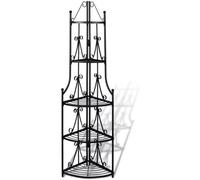 Étagère d’angle pour plantes en noir