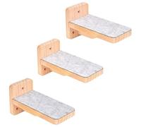 Étagère d’Escalade Murale pour Chat Mur Escalade Parcours Mural en Bois à 3 Marches Escalier pour Chat Interieur Échelle Lot de 3