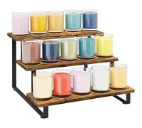 Étagère d'affichage - 15,75 x 9,45 pouces Support en fer en bois à 3 couches, étagère design droite portable, système d'organisation à plusieurs niveaux | Craft Show Retail Market Fair Kitchen