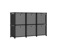 vidaXL Étagère d'affichage 6 cubes et boîtes Noir 103x30x72,5 cm Tissu322607 Noir G