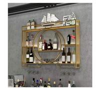 Étagère d'affichage à Liqueur à LED, Support de vin de Support en Fer, casier à vin Mural avec lumières LED, Barres étagères flottantes, Bouteille de vin à Montage Flottant en métal, pour Liv, Or