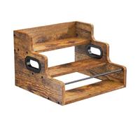 Étagère D'affichage De Bouteille d'alcool - Organisateur De Rack De Bin À Vin À 3 Niveaux De Comptoir À Bois Vintage | Stand De Rangement Rustique pour Les Collectionneurs, Les Amateurs, Propriéta