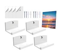 Étagère d'affichage de disques - Acrylique 6,35 x 4,3 x 3,5 cm Organisateur 4 pièces | Support mural pour album vinyle | Support de collection pour bandes dessinées | Étagère noire transparente pour d