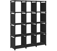 Étagère d affichage 12 cubes Noir 103x30x141 cm Tissu Noir G