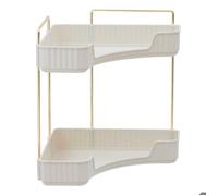 Étagère d'angle 2 niveaux pour douche Alba blanc