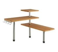 Etagère d'angle 3 niveaux bambou et inox 5five Marron G