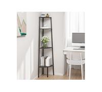 Etagère d'angle 4 niveaux Noir 45,5x31,5x150 cm336393
