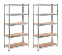 vidaXL Porte-pneus à 3 niveaux 2 pcs Argenté 110x40x200 cm Acier
