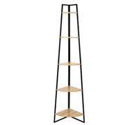 Etagère d'angle 5 niveaux avec structure en métal Noir, L. 34.5 x l. 34.5 x H. 180 cm