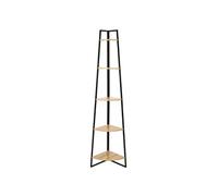 Toilinux - Etagère d'angle 5 niveaux en bois et métal - Noir et beige Noir