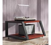 Étagère d'angle à 2/3/4 niveaux AV - Rack audio ouvert - Rack audio stéréo - Rack de cinéma maison - Rack audio et vidéo multimédia - Étagère d'angle pour armoire à composants (rouge, 60 x 52 x 35 cm)