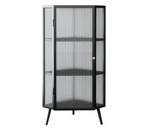 Étagère d'angle à 3 niveaux en métal avec support - Idéale pour le salon - Économie d'espace - Décoration d'intérieur moderne