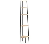 Étagère d'angle à 5 étages en bois et acier, système d'étagères économes de l'espace pour salon, bureau ou cave, solution de rangement stable pour livres, décoration et plus encore, 45,5 x 31,5 x 180