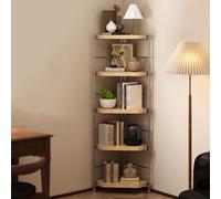 Étagère d'angle À 5 Niveaux, Étagère d'angle en Métal sur Pied, Étagères Réglables De Haut en Bas, Étagère De Rangement d'angle Multifonctionnelle pour Balcon De Salon(Yellow)