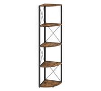 Étagère d'angle à 5 niveaux étagère de rangement multifonction bibliothèque étagère à plantes pour salon salle de bain cuisine chambre à coucher bureau facile à assembler marron 12_0005617