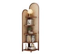 Étagère d'angle À 5 Niveaux, Organiseur d'angle en Rotin pour Salon, Design en Éventail À Angle Droit À 90°, Étagère D'affichage Autonome, pour Chambre, Salon, Bureau(C)