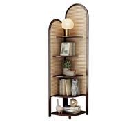 Étagère d'angle À 5 Niveaux, Organiseur d'angle en Rotin pour Salon, Design en Éventail À Angle Droit À 90°, Étagère D'affichage Autonome, pour Chambre, Salon, Bureau(A)