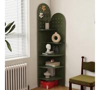 Étagère d'angle À 5 Niveaux, Présentoir d'angle sur Pied, Design À Boucle De Suspension, Design À Pieds Hauts, Petite Bibliothèque d'angle Élégante, pour Chambre, Salon(Green)