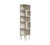 Étagère d'angle À 6 Niveaux, Étagère De Rangement en Métal sur Pied, Trou De Chargement Réservé, Moulure Monobloc, Bibliothèque d'angle Multifonctionnelle pour Chambre(White)