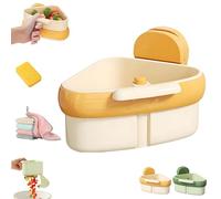 Étagère d'angle à ventouse pour évier de cuisine, panier de rangement pour éponge de robinet, organiseur mural à ventouses sans perçage (1 pièce, jaune)