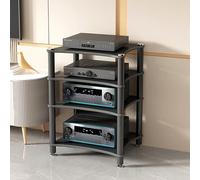 Étagère d'angle AV Media - Meuble audio-vidéo moderne pour salon, jeux et enregistrement - Solution de stockage multimédia à plusieurs niveaux