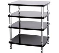 Étagère d'angle AV - Support audio robuste - Rangement ouvert - Support stéréo HiFi moderne pour home cinéma