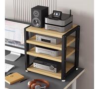 Étagère d'angle avec support AV - Armoire stéréo HIFI légère à 2 niveaux pour économiser de l'espace à la maison, au bureau et pour le rangement décoratif de console audio