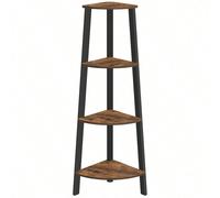 Étagère d'Angle, Bibliothèque 4 Niveaux, Étagère Échelle, Meuble de Rangement, Porte-plante pour Salon, Style Industriel, avec Cadre en Acier, Marron [Étagère passe-partout] Posez-la dans un coin vide