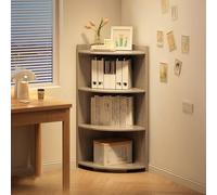 Étagère d'angle Bibliothèque indépendante en Bois, Rangement pour CD/Films/Livres, Étagère de Rangement Utilitaire pour Salon et Chambre(Grey,120cm/47.2in)