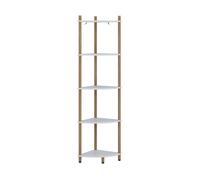 Étagère d'angle Bivio, 29x133cm avec 5 compartiments de rangement, Blanc/Pin, Vicco 57470