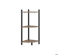 Étagère d'angle Bivio 29x72cm avec 3 compartiments de rangement Chêne de force doré/Anthracite Vicco 57472