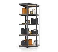 Juskys Étagère d'angle de Stockage Corner Basic 180x70x40-70 cm (HxlxP) | 875 kg | 5 Planches| Métal galvanisé | pour Charges Lourdes étagère emboîtable étagère de Cave (Gris)