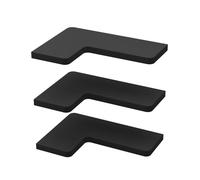Vicco Étagère d'angle Curva, Noir, 40.5x2.5cm | Lot de 3, adapté au montage mural pour un rangement peu encombrant